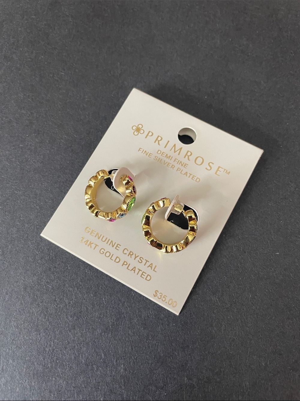 Primrose Gold Crystal Hoop Earrings - Gold